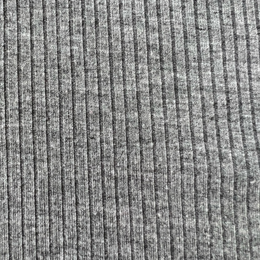 Gray Ribbed Mock Neck Tee - Picture 5 of 5